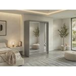 Szafa przesuwna GRECJA 150 cm - szary z lustrem