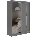 Szafa przesuwna GRECJA 150 cm - szary z lustrem