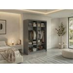 Szafa przesuwna GRECJA 150 cm - szary z lustrem