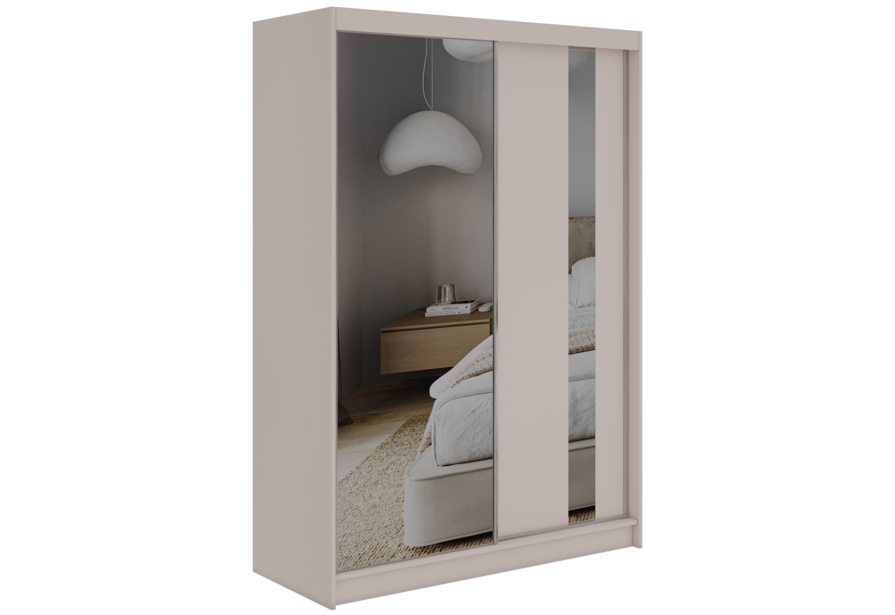 Szafa przesuwna GRECJA 150 cm - kaszmir z lustrem