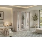 Szafa przesuwna GRECJA 180 cm - kaszmir z lustrem + 2 szuflady