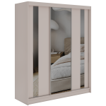 Szafa przesuwna GRECJA 180 cm - kaszmir z lustrem + 2 szuflady