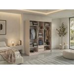 Szafa przesuwna GRECJA 180 cm - kaszmir z lustrem + 2 szuflady