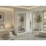 Szafa przesuwna GRECJA 200 - biały z lustrem