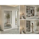 Szafa przesuwna GRECJA 200 - biały z lustrem