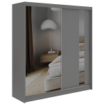 Szafa przesuwna GRECJA 200 - szary z lustrem