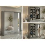 Szafa przesuwna GRECJA 200 - szary z lustrem