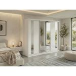 Szafa przesuwna GRECJA 240 cm - biały z lustrem