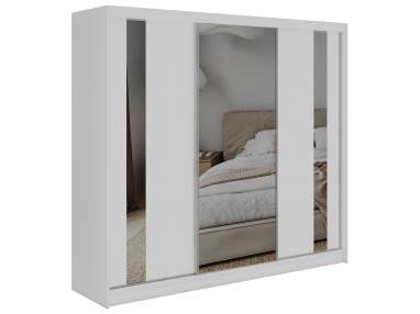 Szafa przesuwna GRECJA 240 - biały z lustrem