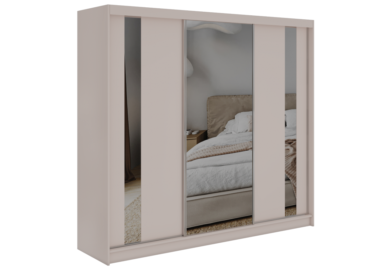 Szafa przesuwna GRECJA 240 cm - kaszmir z lustrem