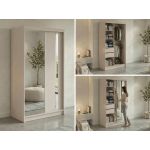 Szafa przesuwna GRECJA 120 cm - kaszmir z lustrem + 2 szuflady