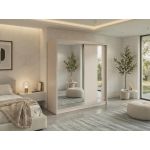 Szafa przesuwna GRECJA 200 - kaszmir z lustrem + 4 szuflady