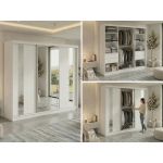 Szafa przesuwna GRECJA 240 cm - biały z lustrem + 4 szuflady