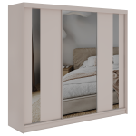 Szafa przesuwna GRECJA 240 cm - kaszmir z lustrem + 4 szuflady