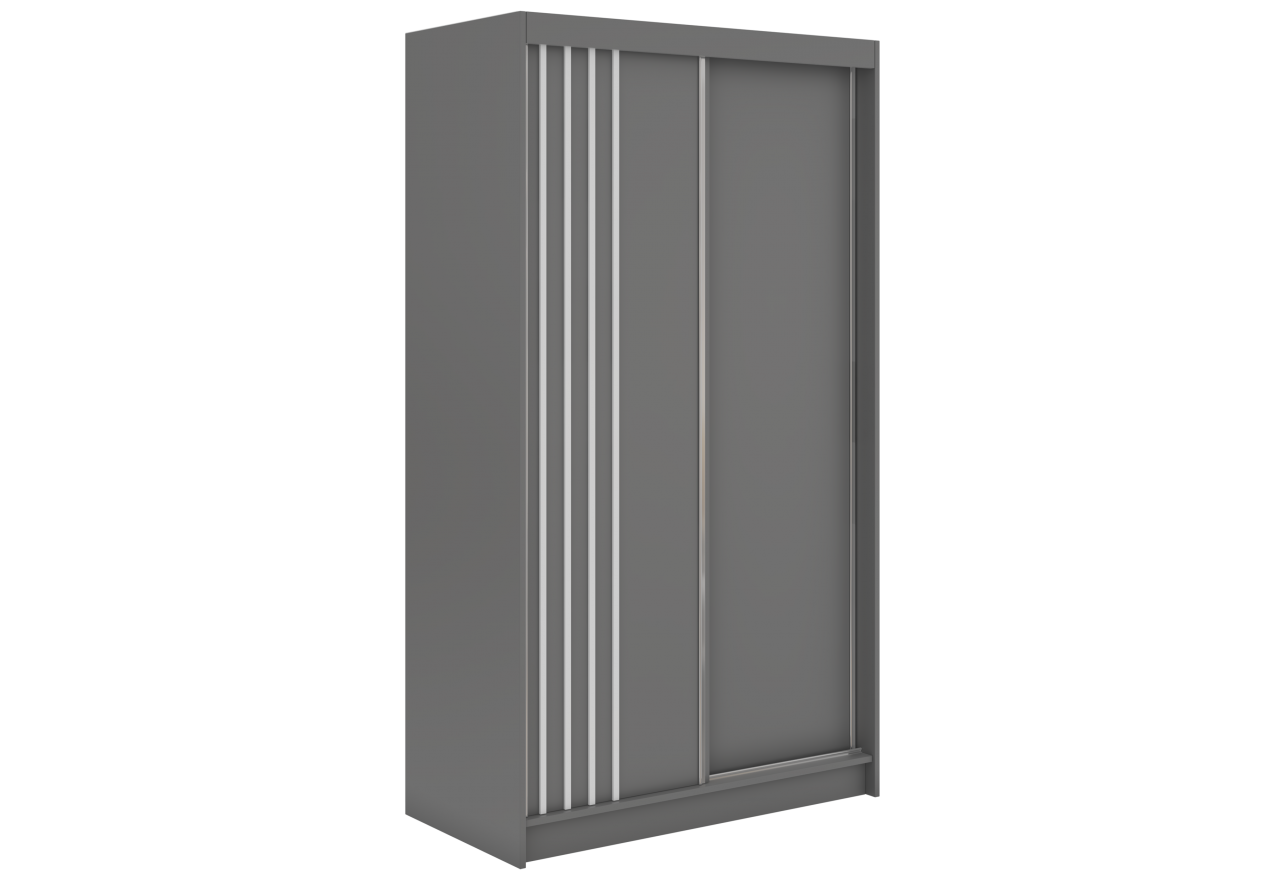Szafa przesuwna NAURU 120 cm - szary z lamelami białymi