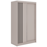 Szafa przesuwna NAURU 120 cm - kaszmir z lamelami czarnymi