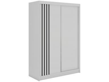 Szafa przesuwna NAURU 150 - biały z lamelami czarnymi