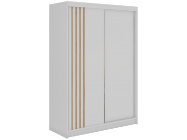 Szafa przesuwna NAURU 150 - biały z lamelami dąb aristan