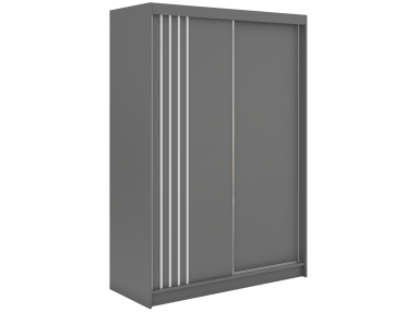 Szafa przesuwna NAURU 150 - szary z lamelami białymi