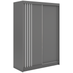 Szafa przesuwna NAURU 150 cm - szary z lamelami białymi