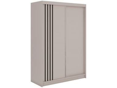 Szafa przesuwna NAURU 150 - kaszmir z lamelami czarnymi