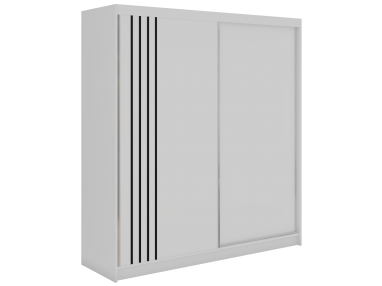 Szafa przesuwna NAURU 200 - biały z lamelami czarnymi