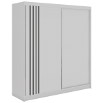 Szafa przesuwna NAURU 200 - biały z lamelami czarnymi