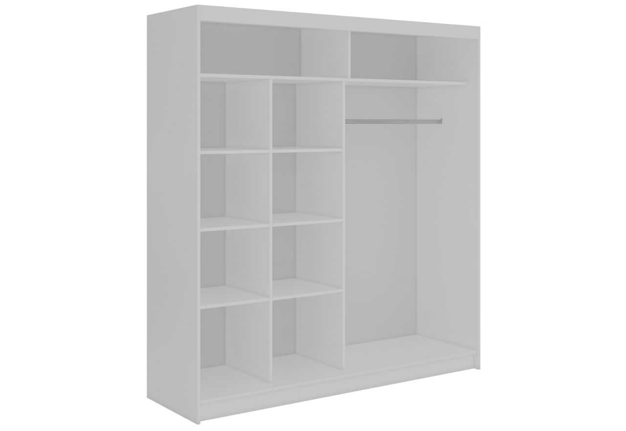 Szafa przesuwna NAURU 200 - biały z lamelami czarnymi