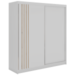 Szafa przesuwna NAURU 200 - biały z lamelami dąb aristan