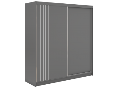 Szafa przesuwna NAURU 200 - szary z lamelami białymi