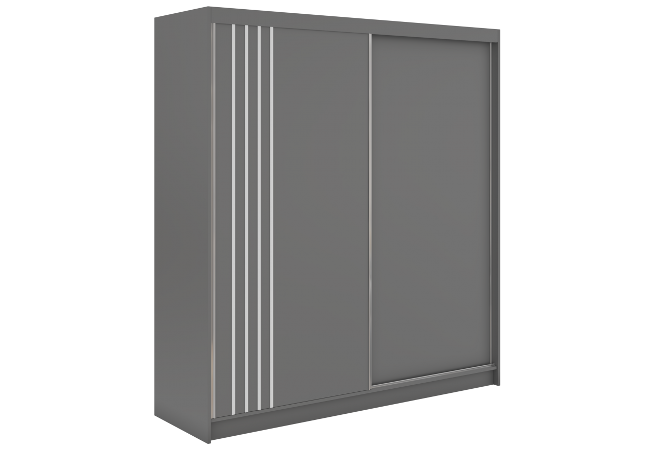 Szafa przesuwna NAURU 200 - szary z lamelami białymi