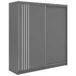 Szafa przesuwna NAURU 200 - szary z lamelami białymi