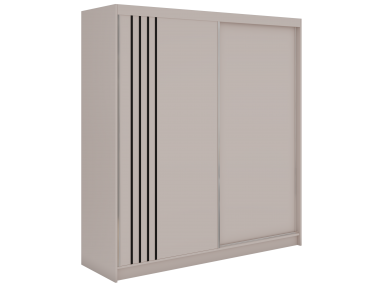 Szafa przesuwna NAURU 200 - kaszmir z lamelami czarnymi