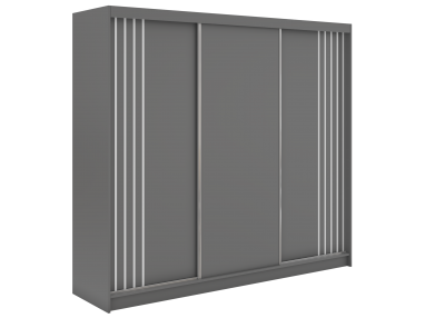 Szafa przesuwna NAURU 240 - szary z lamelami białymi