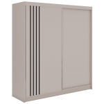 Szafa przesuwna NAURU 200 - kaszmir z lamelami czarnymi + 4 szuflady