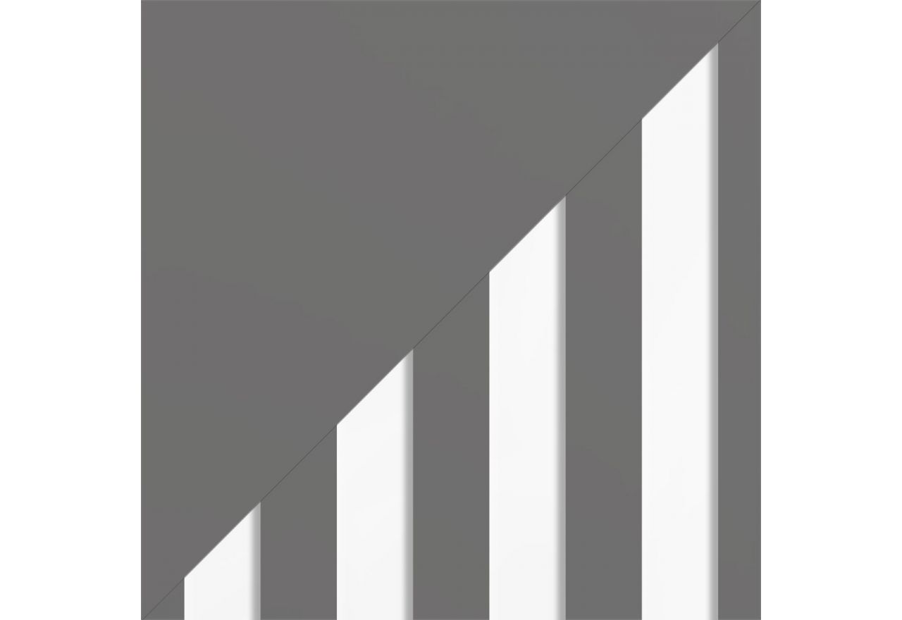 Szafa przesuwna NAURU 240 cm - szary z lamelami białymi + 4 szuflady