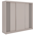 Szafa przesuwna NAURU 240 cm - kaszmir z lamelami czarnymi + 4 szuflady