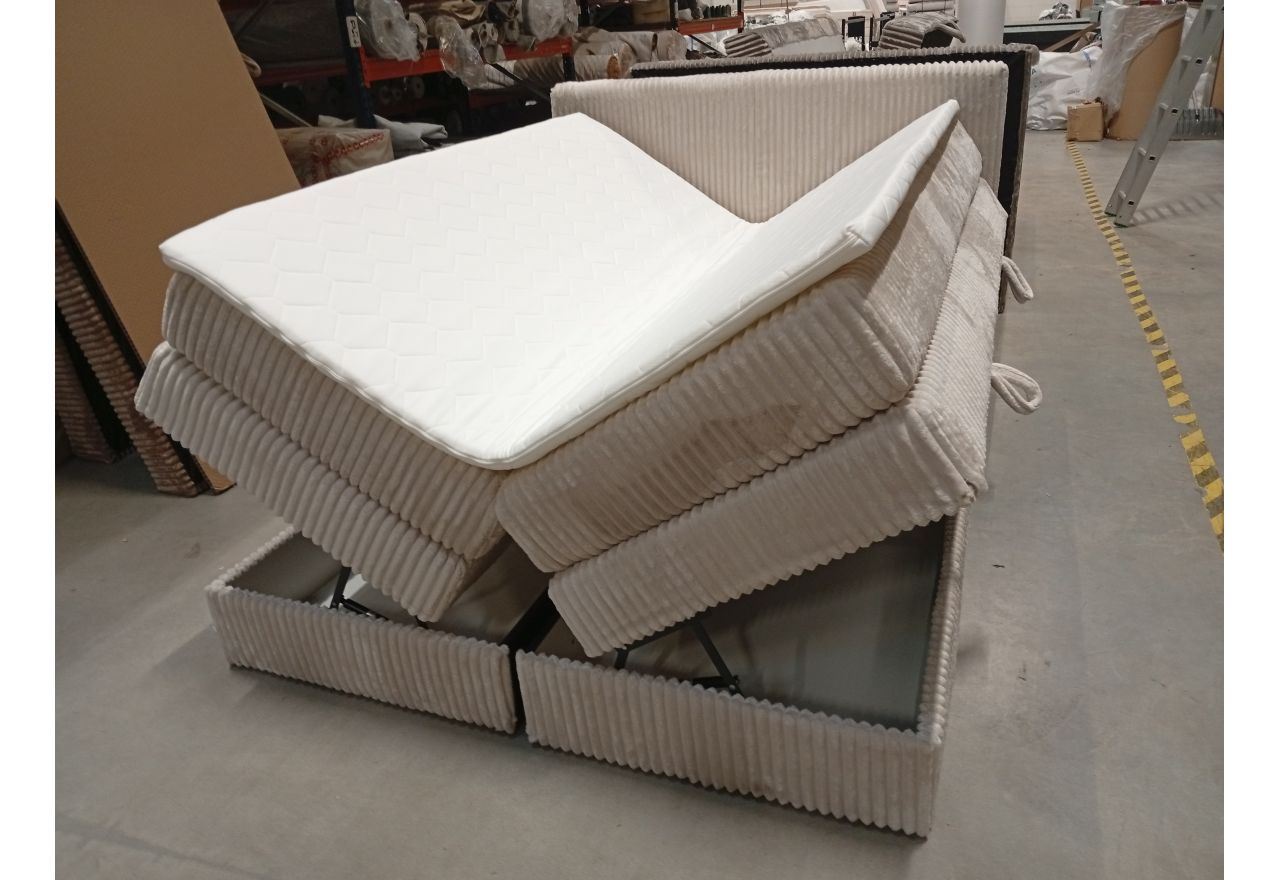 Łóżko kontynentalne TILIANO KING 160x200 - Tilia 01 - beżowy - OUTLETU