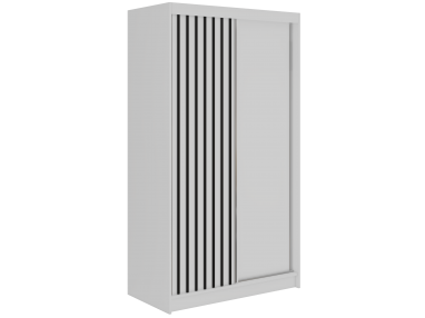 Szafa przesuwna LUMOS 120 - biały, z lamelami czarnymi