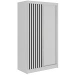 Szafa przesuwna LUMOS 120 cm - biały, z lamelami czarnymi