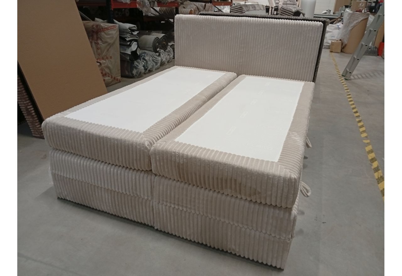 Łóżko kontynentalne TILIANO KING 160x200 - Tilia 01 - beżowy - OUTLETU