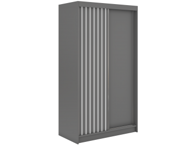 Szafa przesuwna LUMOS 120 - szary, z lamelami białymi