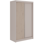 Szafa przesuwna LUMOS 120 cm - kaszmir, z lamelami dąb aristan