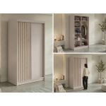 Szafa przesuwna LUMOS 120 cm - kaszmir, z lamelami dąb aristan