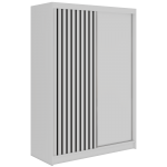 Szafa przesuwna LUMOS 150 cm - biały, z lamelami czarnymi