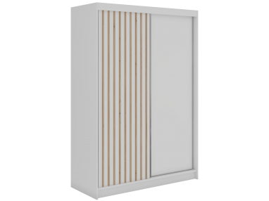 Szafa przesuwna LUMOS 150 - biały, z lamelami dąb aristan