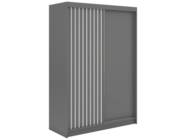 Szafa przesuwna LUMOS 150 - szary, z lamelami białymi