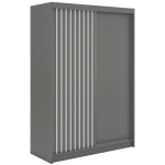 Szafa przesuwna LUMOS 150 cm - szary, z lamelami białymi