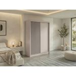 Szafa przesuwna LUMOS 150 cm - kaszmir, z lamelami czarnymi