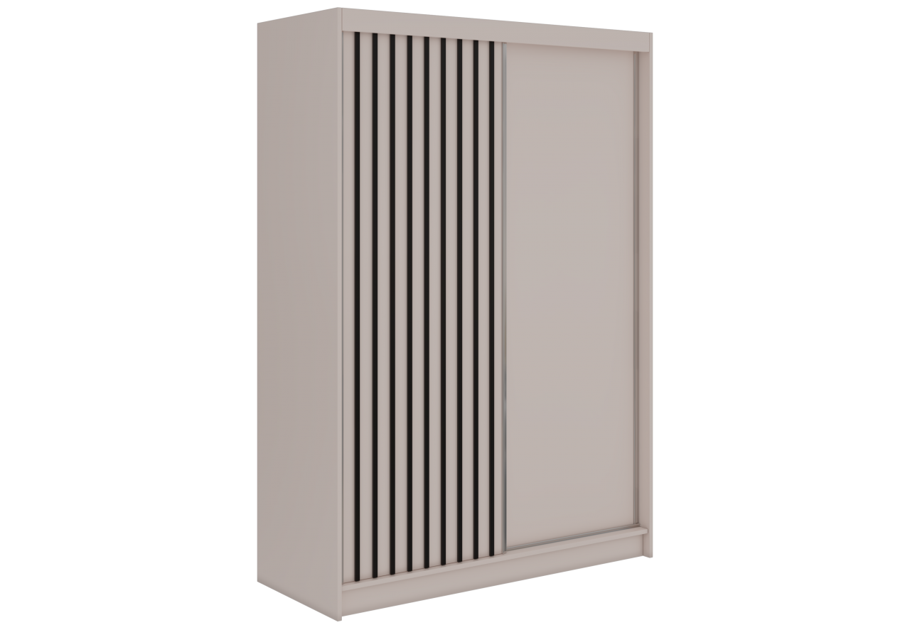 Szafa przesuwna LUMOS 150 cm - kaszmir, z lamelami czarnymi